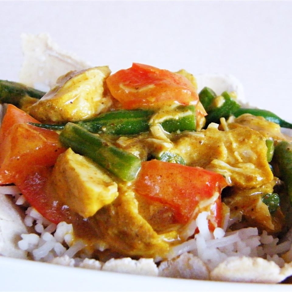 Jasmine Rice and Red Curry Chicken Wonton Bowls