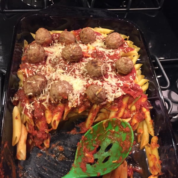 Easy Cheese-Topped Meatball Casserole