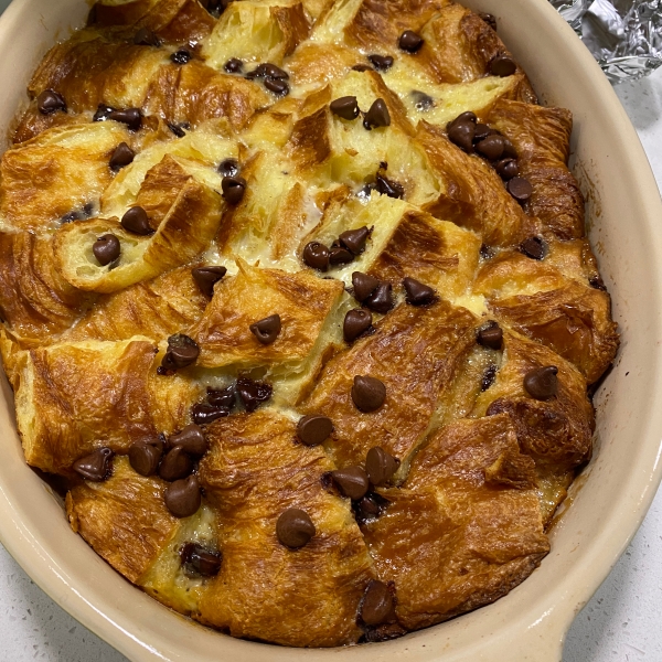 Chocolate Croissant Bread Pudding