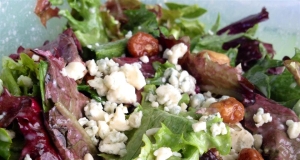 Baby Greens with a Warm Gorgonzola Dressing