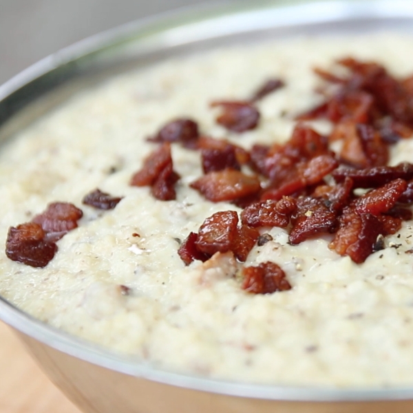 Cheesy Cauliflower Risotto with Bacon