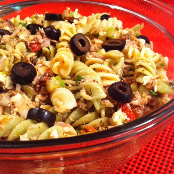 Tuna Souvlaki Pasta Salad