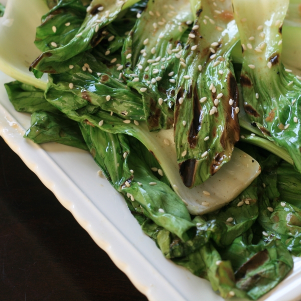 Grilled Sesame-Ginger Bok Choy