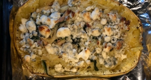 Keto Spaghetti Squash with Bacon and Blue Cheese