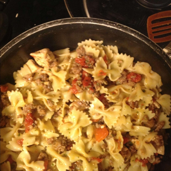 Chicken and Sausage with Bowties