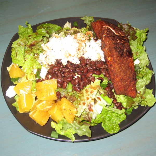 Summer Salad with Cumin-Crusted Salmon