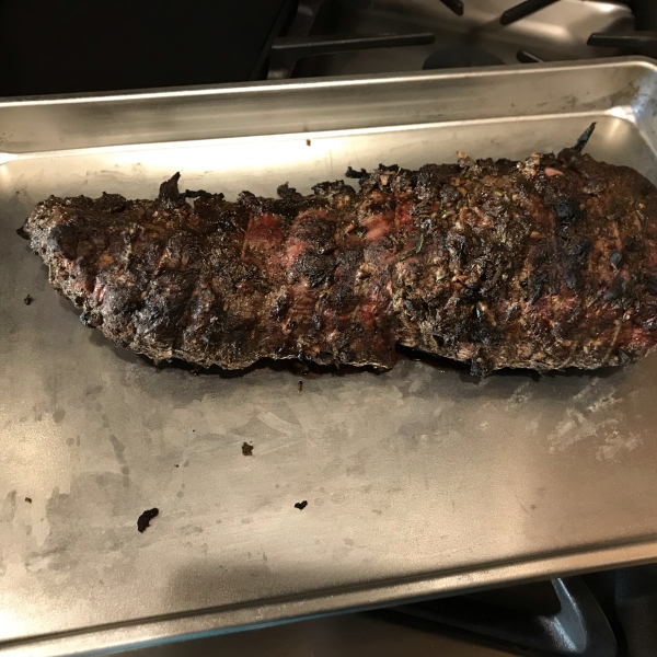 Grilled Beef Tenderloin with Herb-Garlic-Pepper Coating