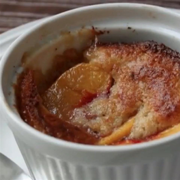 Basil Peach Pepper Parmesan Cobbler