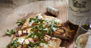 Grilled Peach and Goat Cheese Flatbread