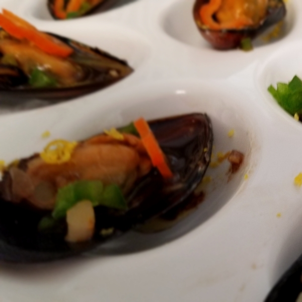 Lemon Jalapeno Marinated Mussels