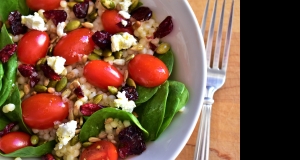 Couscous Salad with Kale, Tomatoes, Cranberries, and Feta