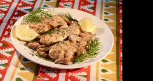 Chicken Tenders in Lemon-Mushroom Cream Sauce