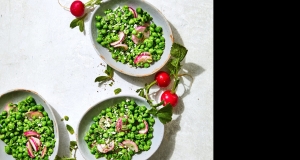 Butter-Smashed Peas with Radishes