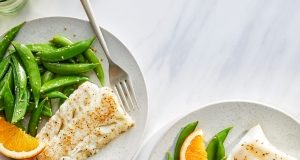 Air-Fried Sesame-Crusted Cod with Snap Peas