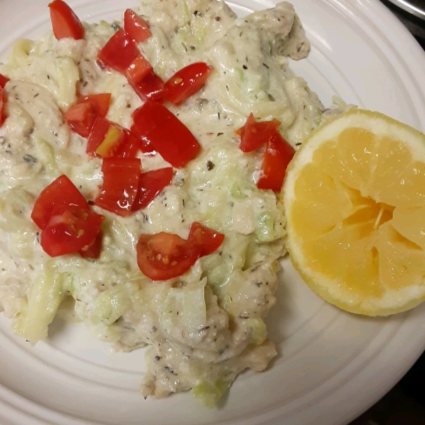Lemon Herb Chicken with Zucchini Pasta and Ricotta