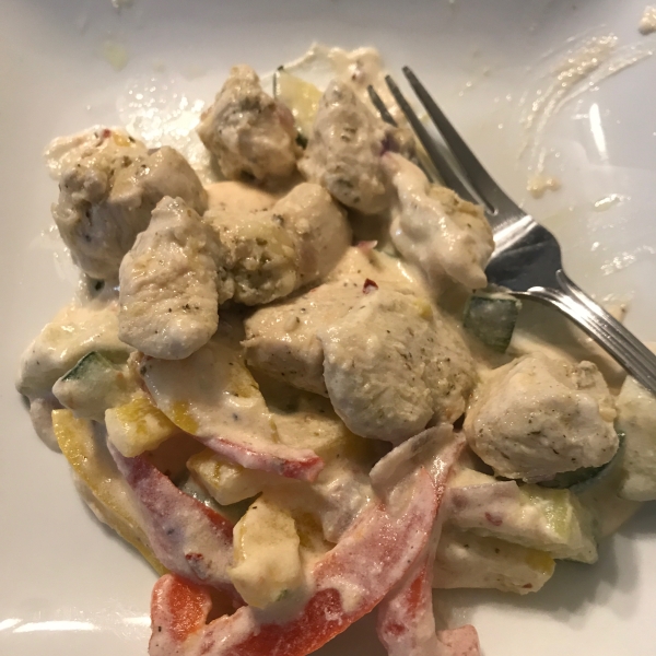 Lemon Herb Chicken with Zucchini Pasta and Ricotta