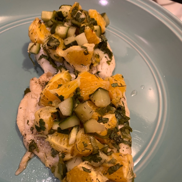 Fish with Cucumber Orange Relish