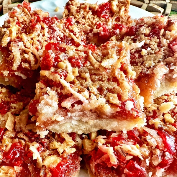 Maraschino Cherry Shortbread Bars