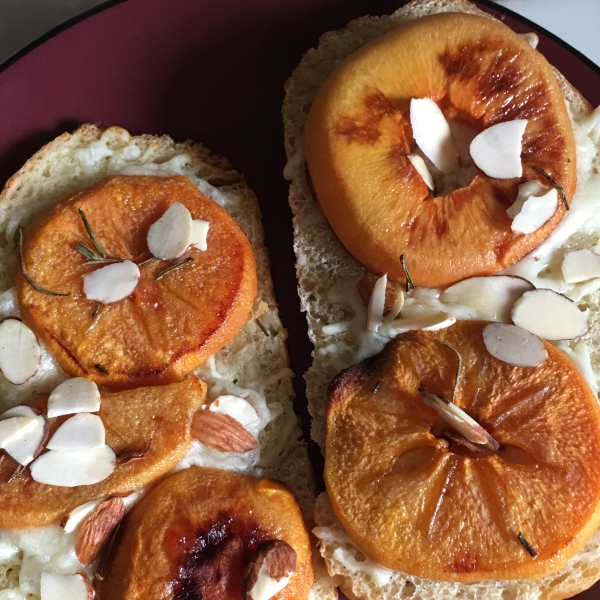 Roasted Persimmon-Burrata Focaccia