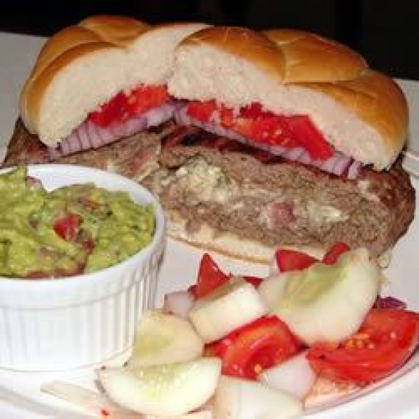 Bacon and Roquefort Stuffed Burgers