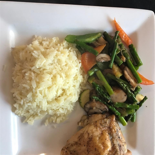 Stir Fried Sesame Vegetables with Rice
