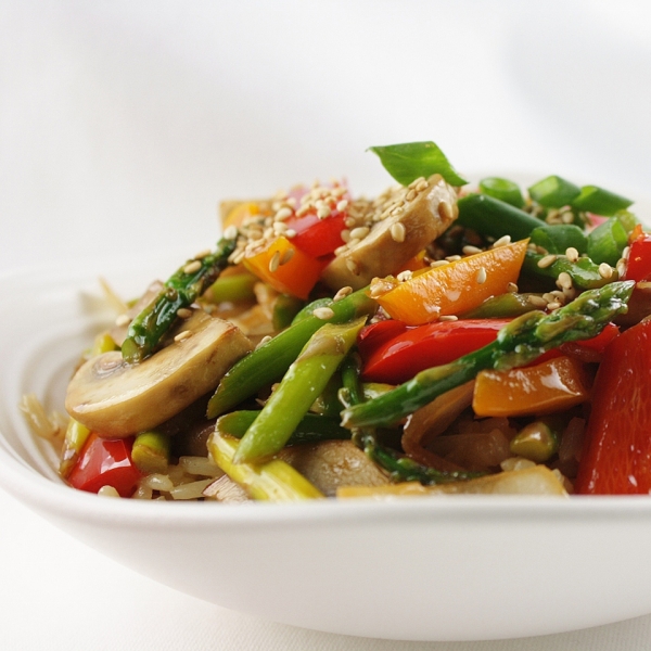 Stir Fried Sesame Vegetables with Rice