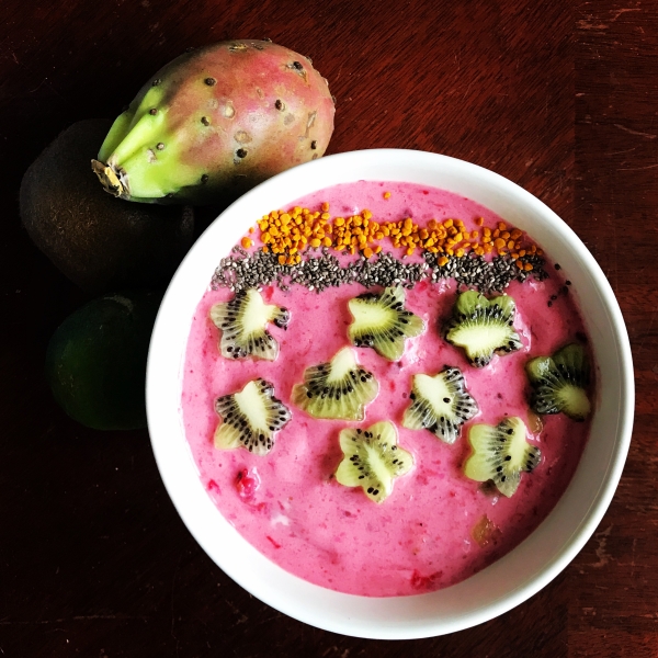 Prickly Pear and Strawberry Frozen Yogurt