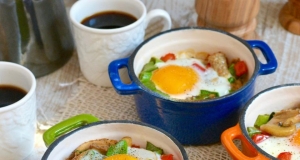 Baked Mushroom & Chicken Sausage Bowls