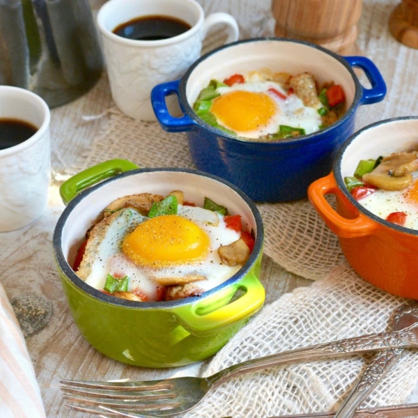 Baked Mushroom & Chicken Sausage Bowls