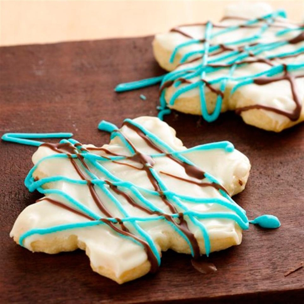 Peppermint Bark Snowflake Cookies