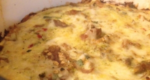 Pork Roast Strata with Green Chiles and Goat Cheese