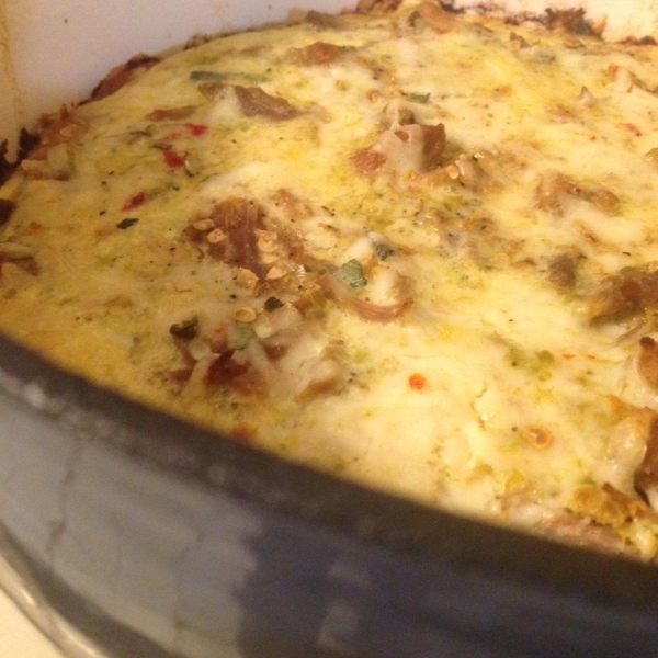Pork Roast Strata with Green Chiles and Goat Cheese