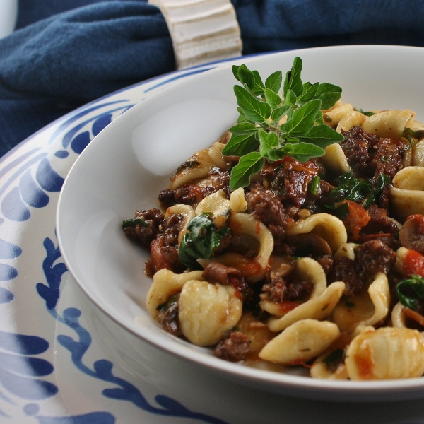 Orecchiette with Fresh Tomatoes and Sausage