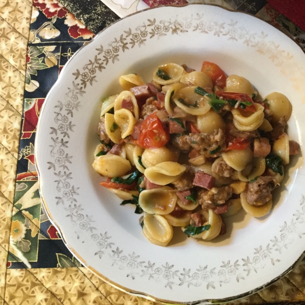 Orecchiette with Fresh Tomatoes and Sausage