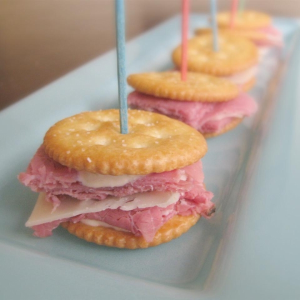 RITZ Pastrami and Corned Beef Mini Sandwich, created by Carnegie Deli
