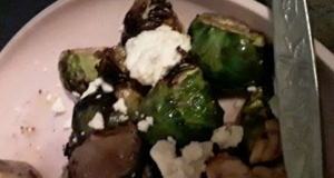 Air-Fried Brussels Sprouts With Balsamic-Honey Glaze and Feta