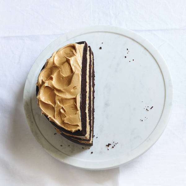 Mocha Layer Cake with Peanut Butter Frosting