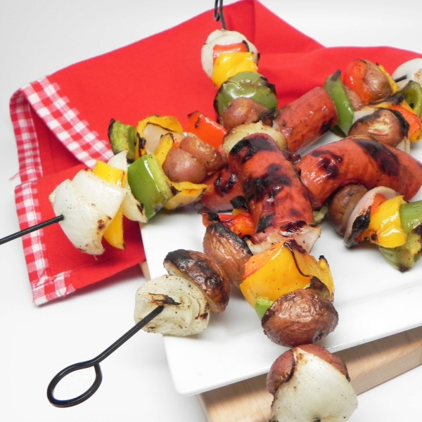Grilled Turkey Sausage Kabobs