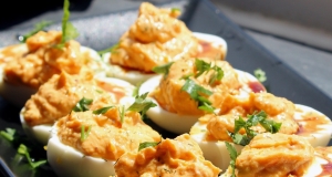 Harissa Deviled Eggs