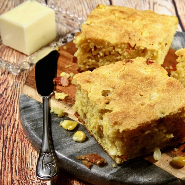 Buttermilk Cornbread with Bacon and Corn