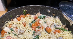 Angel Hair Pasta and Scallops with Margherita® Prosciutto