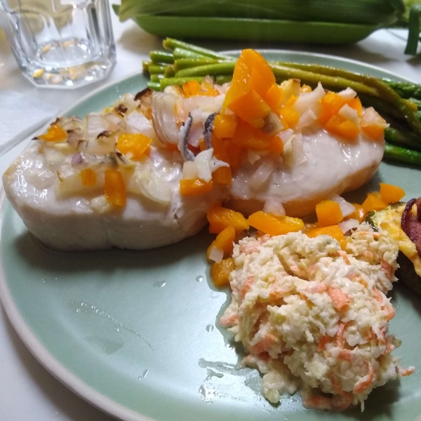 Baked Swordfish in a White Wine Sauce