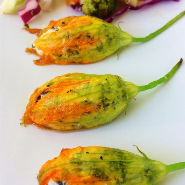Oven Roasted Stuffed Squash Blossoms