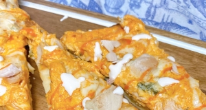Buffalo Rotisserie Chicken Dip Pizzas