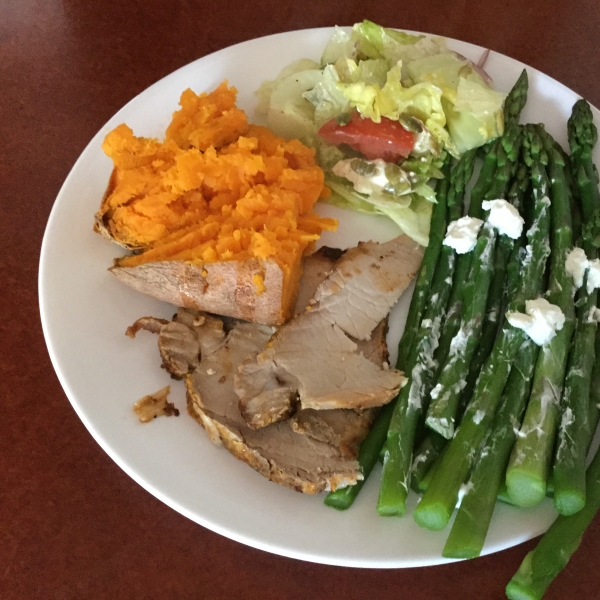 Broiled Asparagus with Goat Cheese