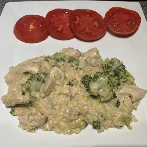 Chicken and Broccoli Alfredo Orzo