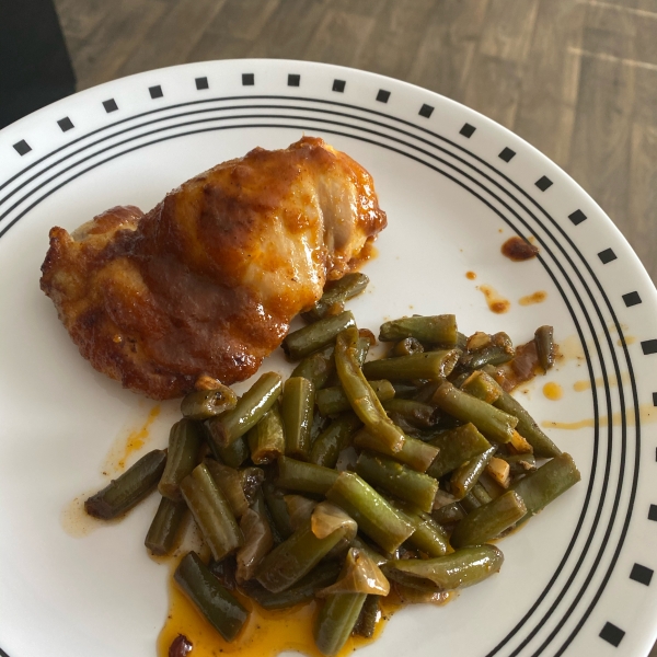 Cast Iron Honey-Sriracha Glazed Chicken with Roasted Root Vegetables