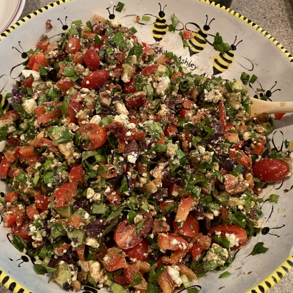 Feta Cheese with Basil Salad