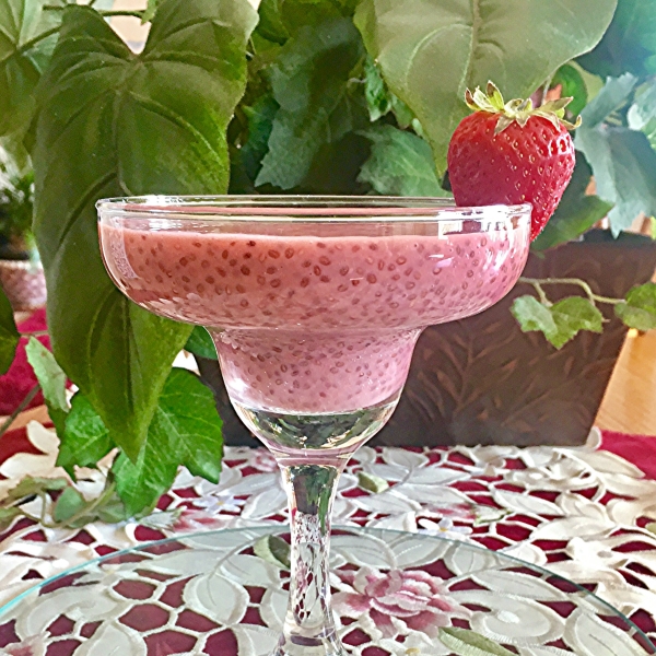Almond Strawberry Chia Seed Pudding
