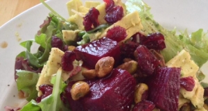 Roasted Beet, Avocado and Pistachio Salad